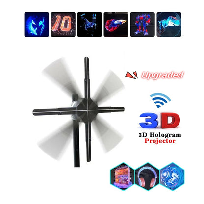 3D Holographic Machine Fan Screen Support Image Video